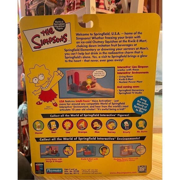 The Simpsons WOS World Of Springfield Lisa Simpson Figure Series 1 Playmates MOC - Picture 4 of 5